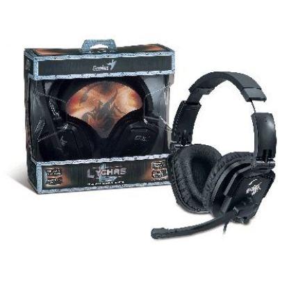 GX HS-G550 LYCHAS - Foldable gaming headset with swivel ear cups, 50mm neodymium driver units, gold-plated 3.5mm jack, individual volume control on each ear cup, Master in-line volume control and Mic mute, 2.5m cable length  + подарък тениска GX 2